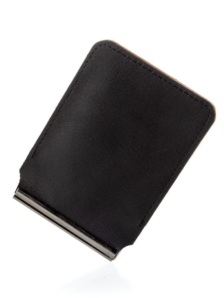 11111ZM ЗАЖИМ ДЛЯ ДЕНЕГ НАТ. КОЖА (чёрный) (Черный/12,5*8,5*1/натуральная кожа)