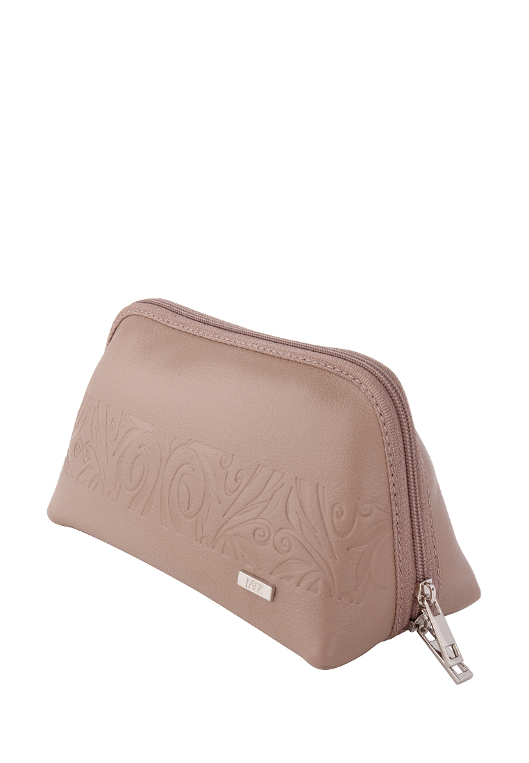 77597 Косметичка ПРЕТТИ PRALINE кожа бежевый тиснение кэж. (Бежевый/натуральная кожа/Esse)