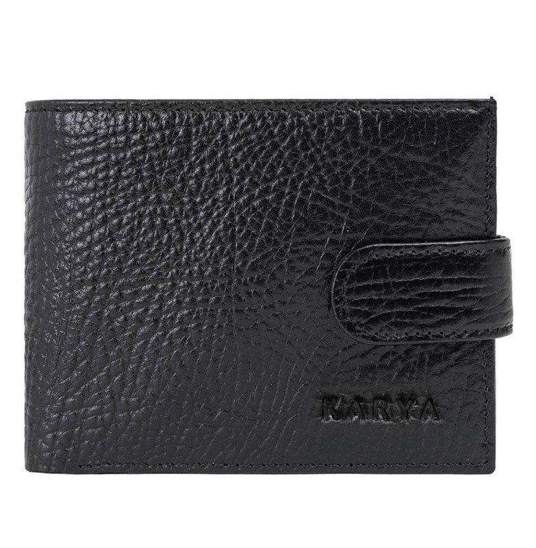 0980-03 Портмоне мужское натуральная кожа KARYA (Черный / 11,5 см*9,5 см*1 см / натуральная кожа)