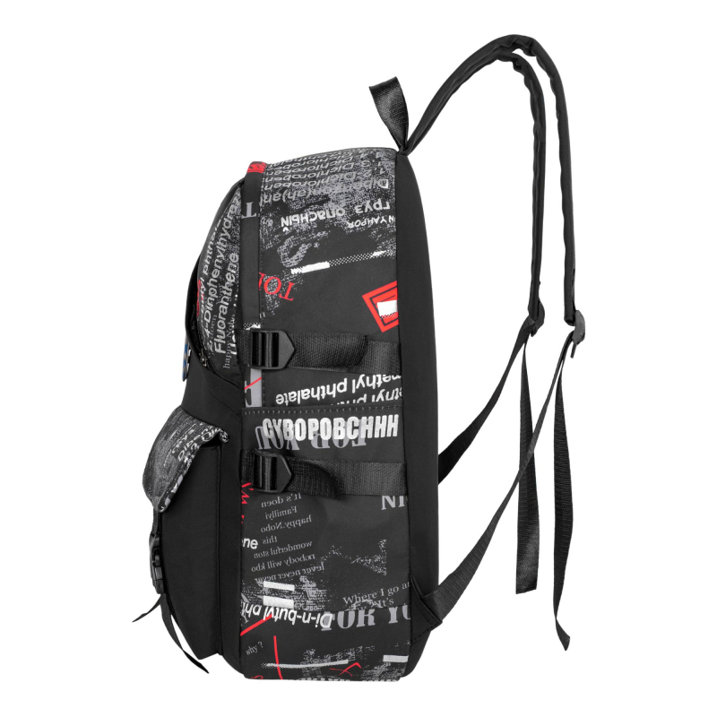 12297 черно-красный Молодежный рюкзак MERLIN  (Черный/красный/27*38*13/полиэстер/MERLIN)