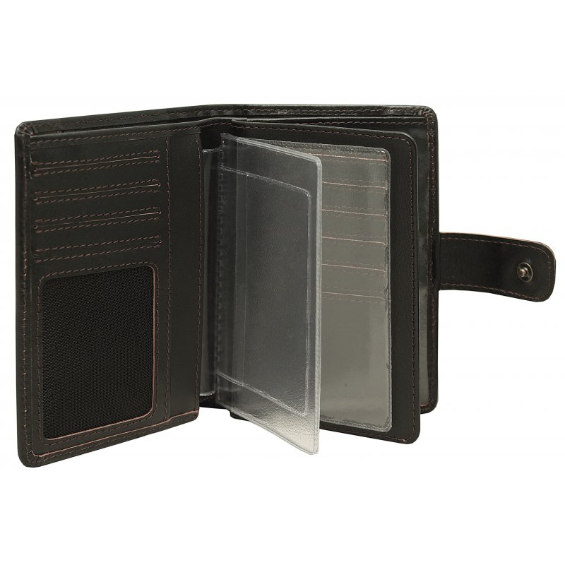 763 Портмоне с блоком для прав и отделением для паспорта (Сахара ) (черный/10*14*3/натуральная кожа/Dimanche)