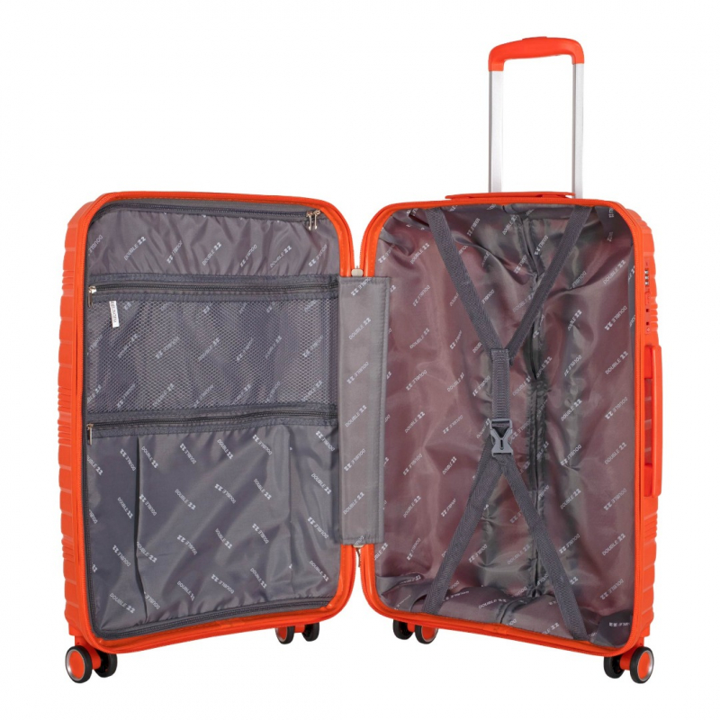 PP-802 Чемодан оранжевый L (Оранжевый/45*68*27/полипропилен/L/4,0 кг/Across)