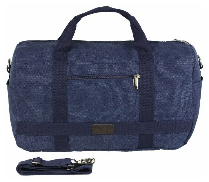 М-711 Сумка спортивная брезент синий (Синий/47*25*25/брезент/NTL Continent)