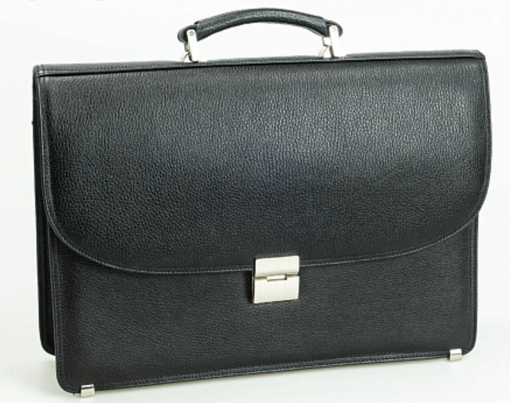 0123-45 Портфель мужской натуральная кожа KARYA (Черный/38*28*7/натуральная кожа)