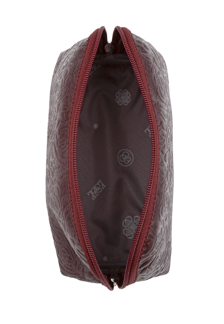 77592 Косметичка ПРЕТТИ CHERRY кожа вишня тиснение кэж. (Бордовый/натуральная кожа/Esse)