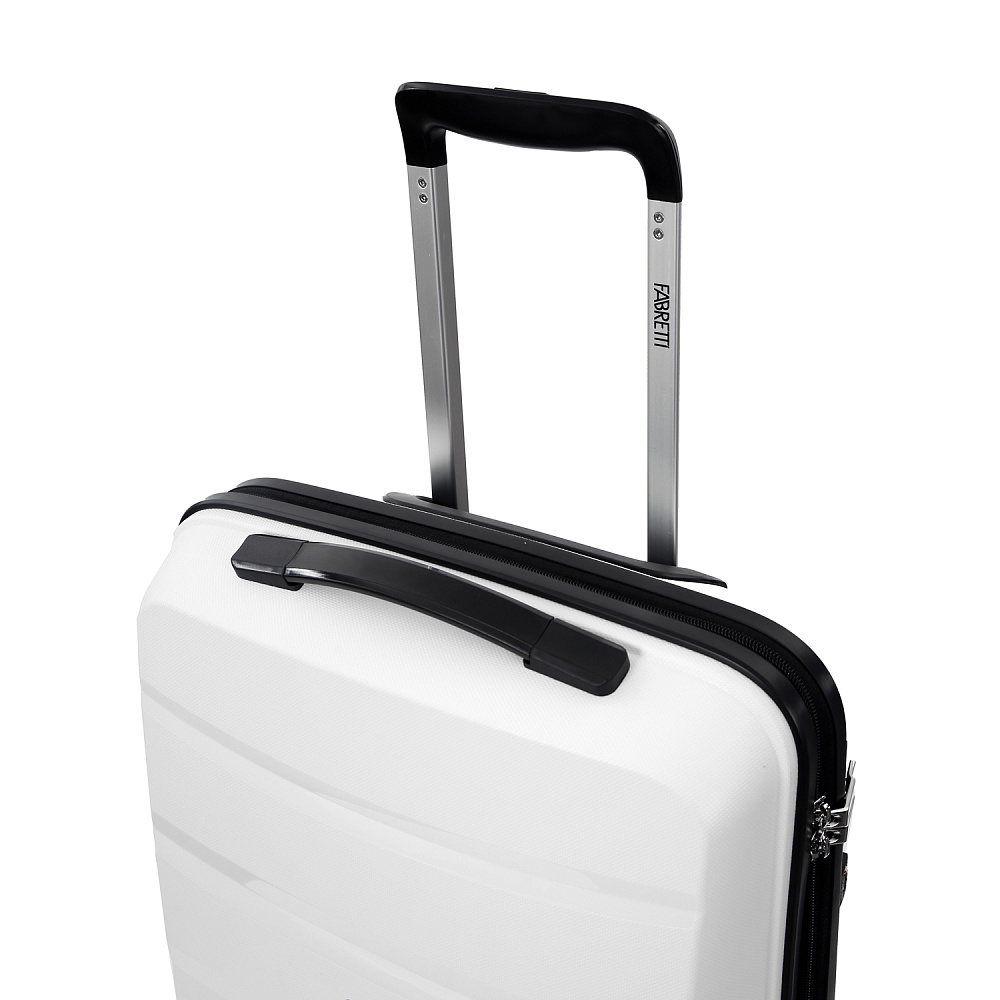 EN7520-020-1 (FABRETTI) Чемодан 4-х колесный 100% полипропилен  (белый/38*55*20/полипропилен/S/FABRETTI)