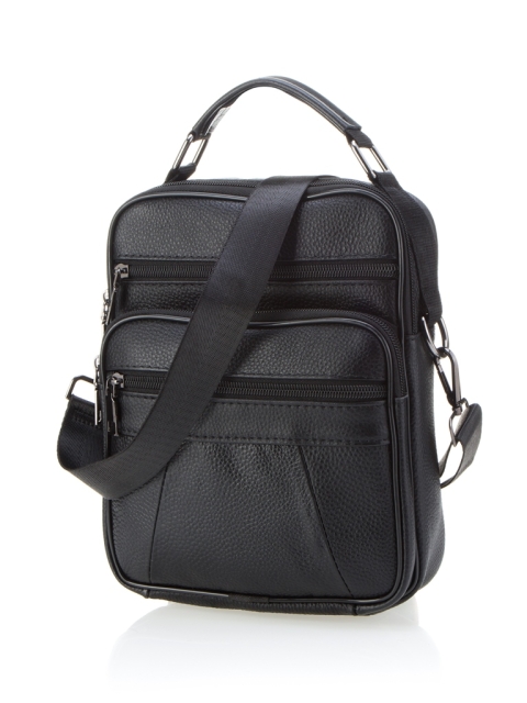 005 Сумка мужская натуральная кожа (Черный/26*20*5/натуральная кожа)