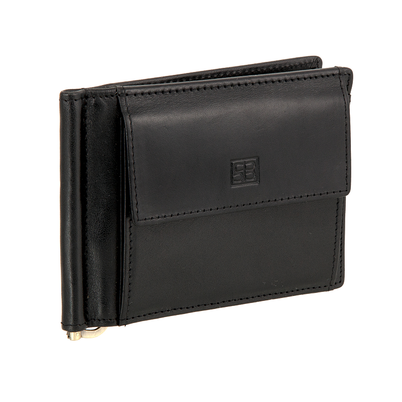 2322 (milano black) Зажим для денег Sergio Belotti (Черный/12*9*1,5/натуральная кожа/Sergio Belotti)
