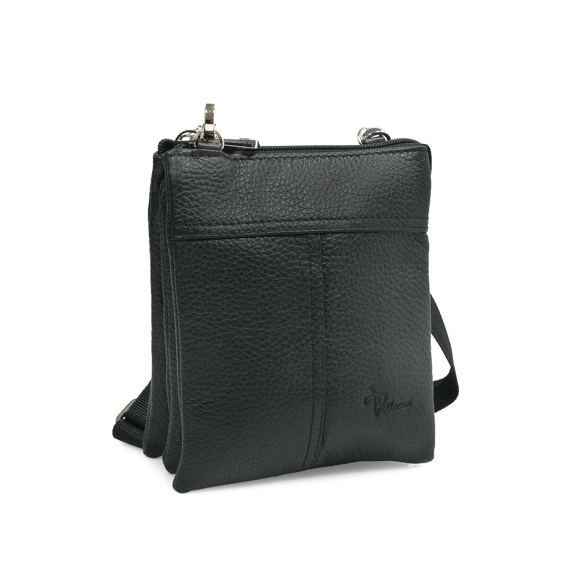 102-850-1 Сумка мужская кожа  (Пеллекон) (черный/14,5*17*3/натуральная кожа/PELLECON)