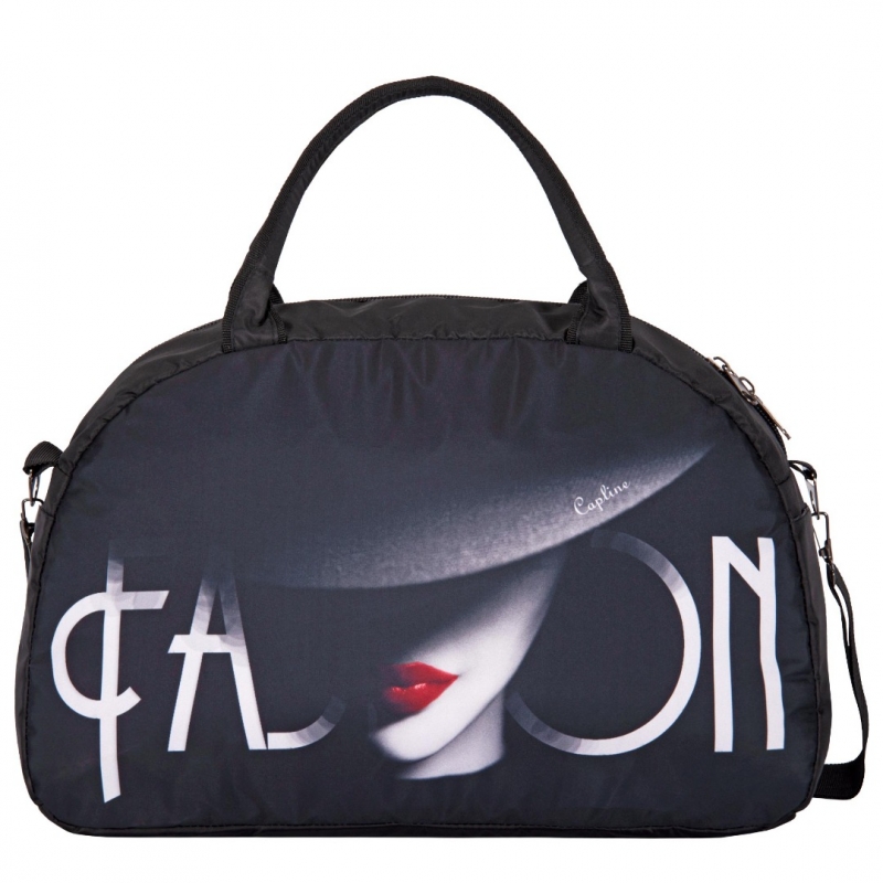 №69 Сумка дорожная черный, ткань плащевка (Черный/24*43*13/полиэстер/0,35 кг)