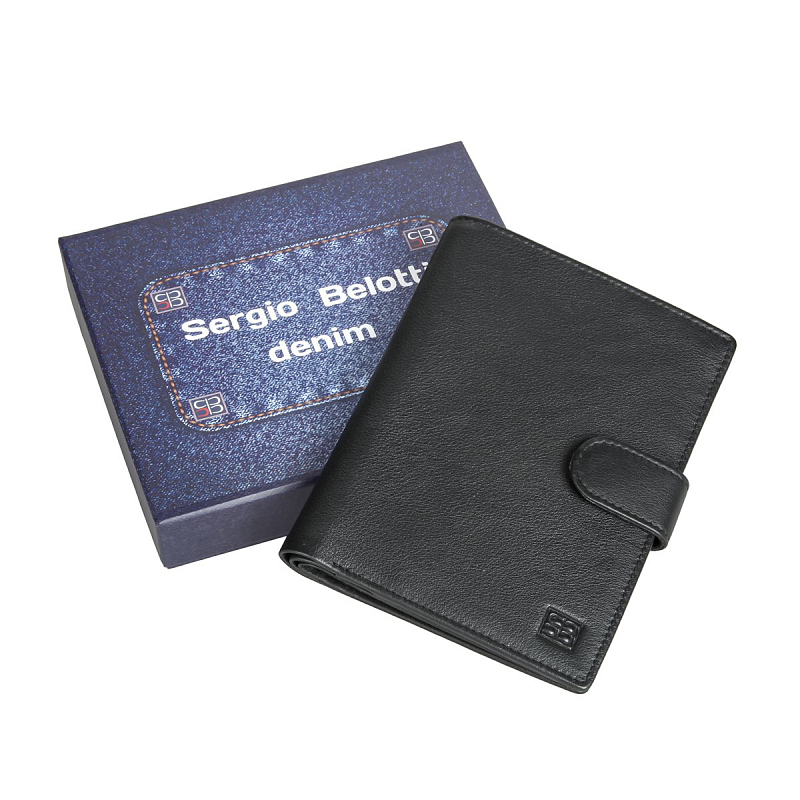 2242-02 (denim black) Портмоне Sergio Belotti (черный/10,5*14*2/натуральная кожа/Sergio Belotti)