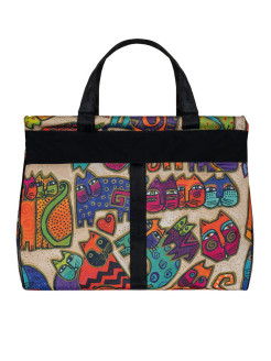 М-462 Саквояж дизайн кошки бежевый (бежевый/полиэстер/39*34*17NTL Continent)