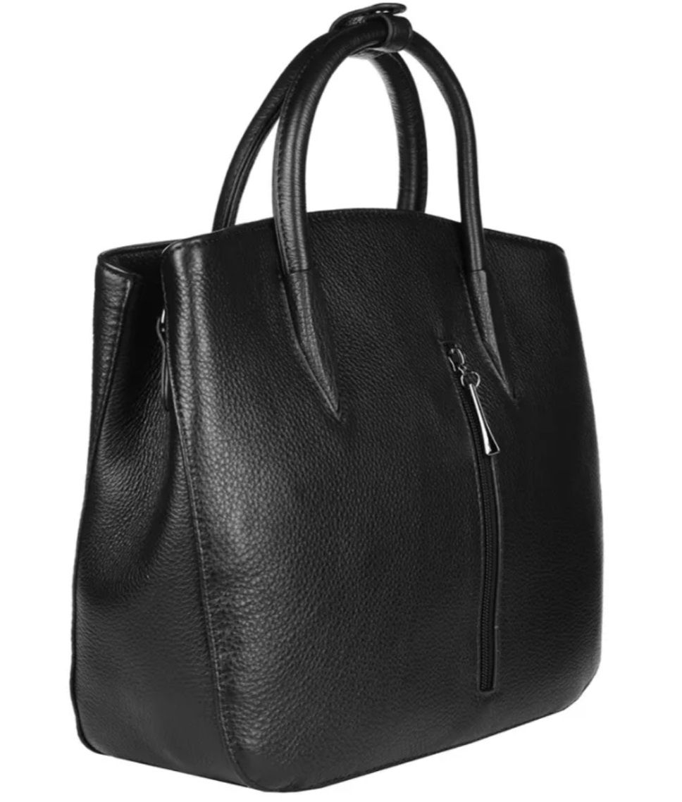 928К Сумка женская натуральная кожа чёрная  (Черный/натуральная кожа/Redmond)