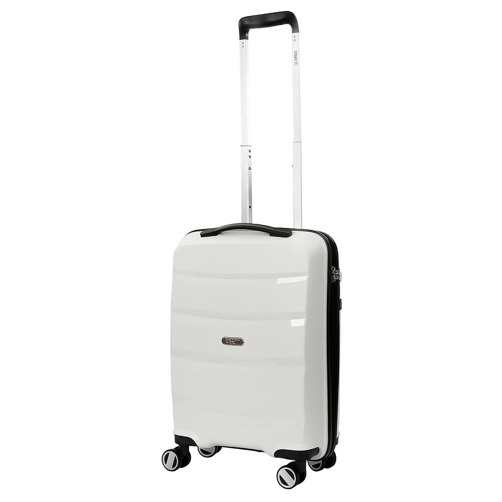 EN7520-020-1 (FABRETTI) Чемодан 4-х колесный 100% полипропилен  (белый/38*55*20/полипропилен/S/FABRETTI)