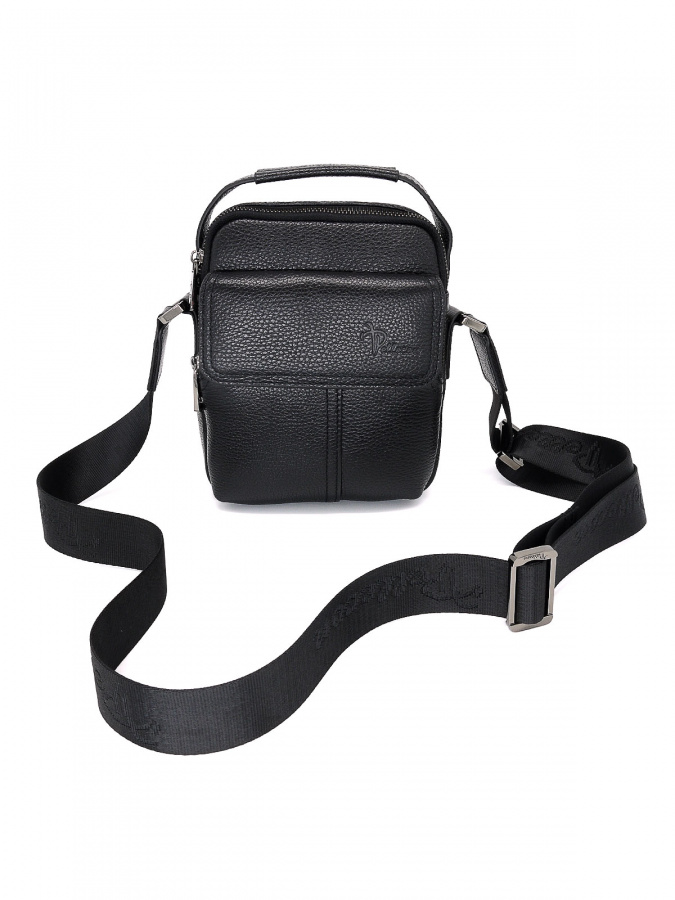 102-82104-1 Сумка мужская кожа (Пеллекон) (черный/18*25*8/натуральная кожа/PELLECON)