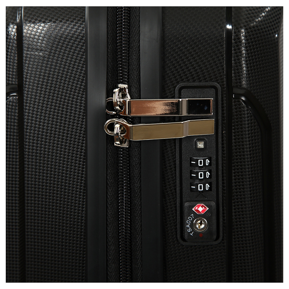 EN8520-20-2 Чемодан 4-х колесный 100% полипропилен FABRETTI  (Черный/40*58*20/полипропилен/S)