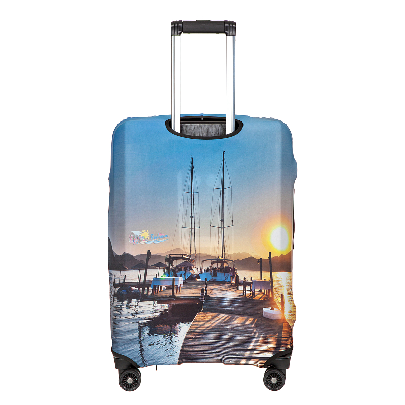 9183 (M))) Защитный чехол для чемодана (голубой/полиэстер/M/Verage)