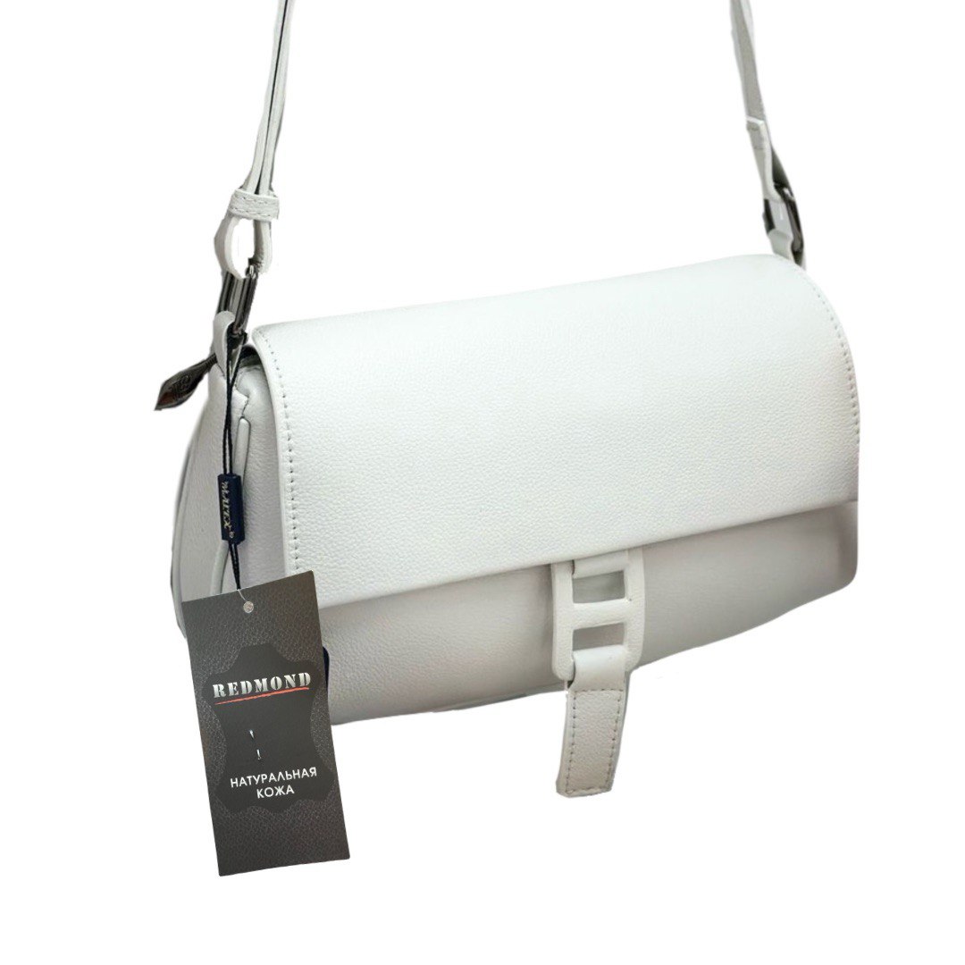 8691К Сумка женская натуральная кожа (white) (белый/27*15*9/натуральная кожа/Redmond)