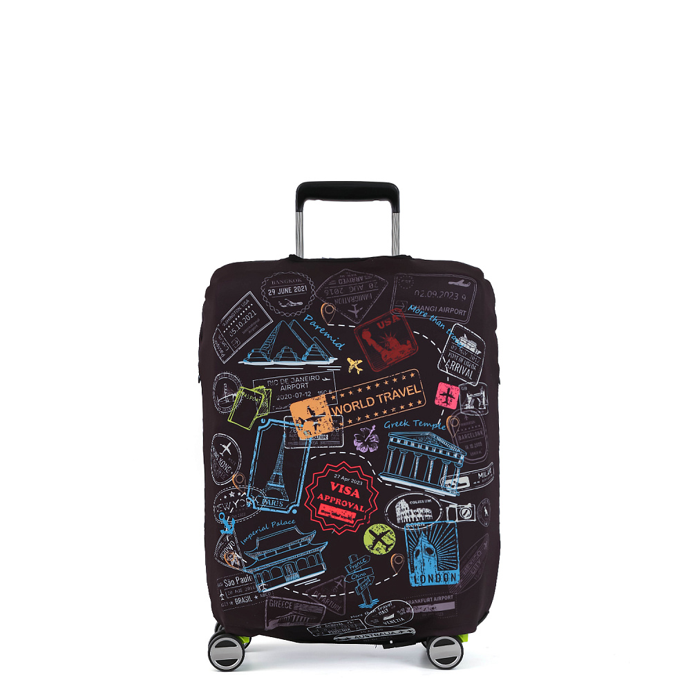 W1080-M FABRETTI Чехол для чемодана 92%полиэстер 8%спандекс (черный/92%полиэстер 8%спандекс/M/FABRETTI)