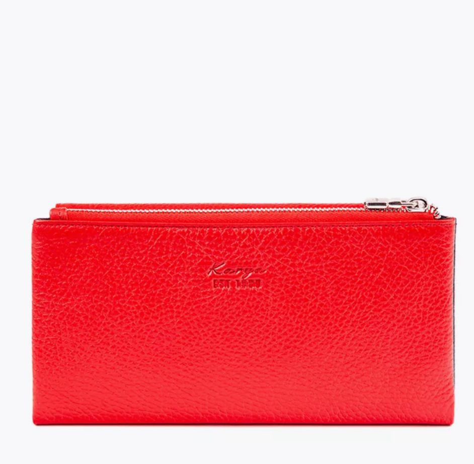 1173-46/45 Портмоне женское натуральная кожа KARYA (Красный/чёрный/19*10*1,5/натуральная кожа/KARYA)