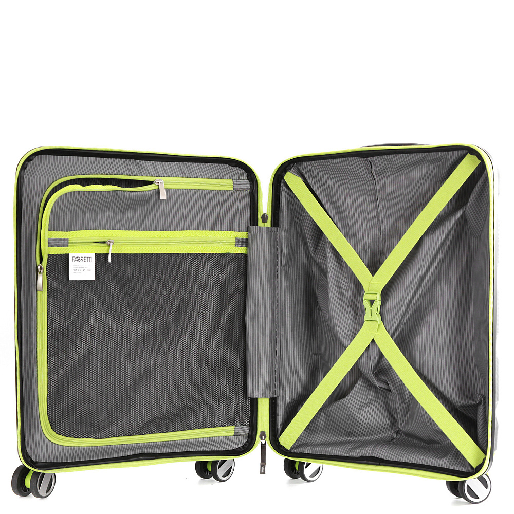 EN6520-20-31 FABRETTI Чемодан 4-х колесный 100% полипропилен (Серый/39*56*20/полипропилен/S/FABRETTI)