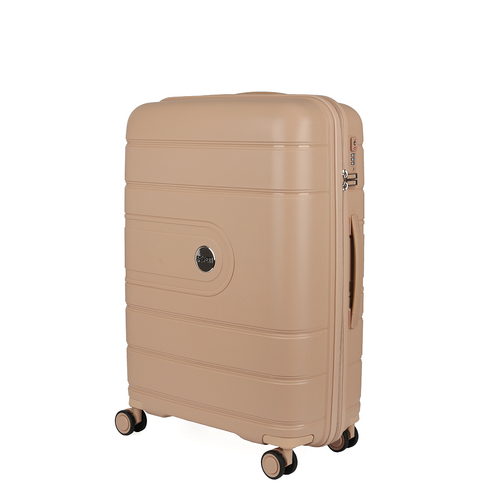 EN9520-24-13 Чемодан 4-х колесный 100% полипропилен FABRETTI  (Бежевый/45*66*26/полипропилен/M/FABRETTI)