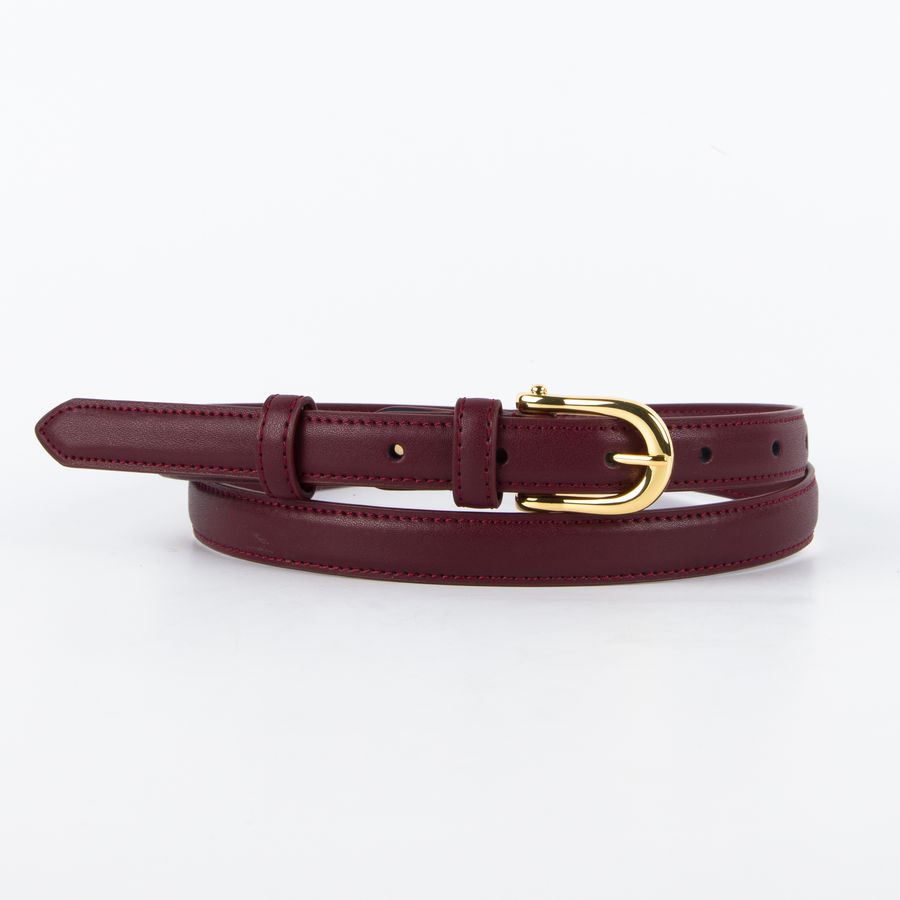 KASHIRA05-L-13 Ремень женский Russian Look (бордовый) (Бордовый/1,8*110/натуральная кожа/Jonas Hanway)