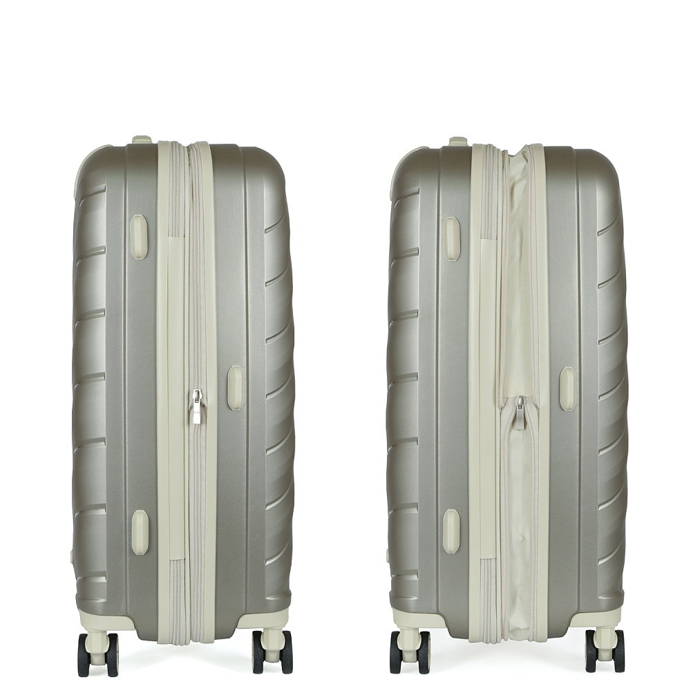 EN1020-24-13 FABRETTI Чемодан 4-х колесный 100% полипропилен (Бежевый/45*65*27/полипропилен/M/FABRETTI)