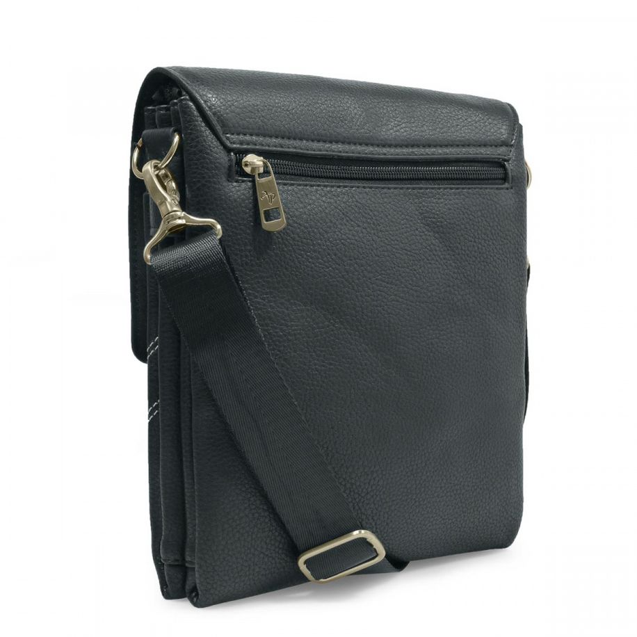 812-81285-1 Сумка мужская экокожа (Пеллекон) (Черный/22*27*4/Экокожа/PELLECON)