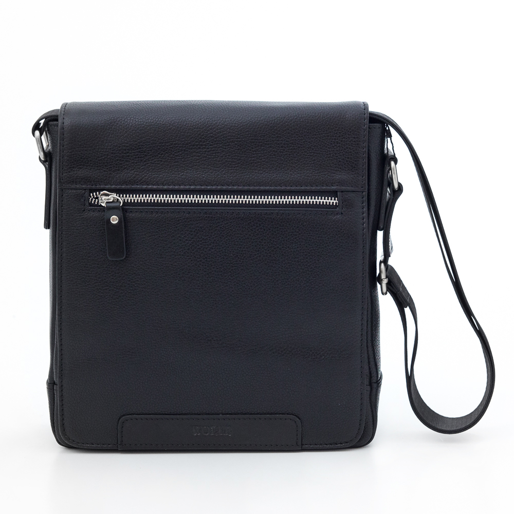 265 чёрная Сумка мужская натуральная кожа WOLFE (Черный/24*27*7/натуральная кожа/WOLFE)