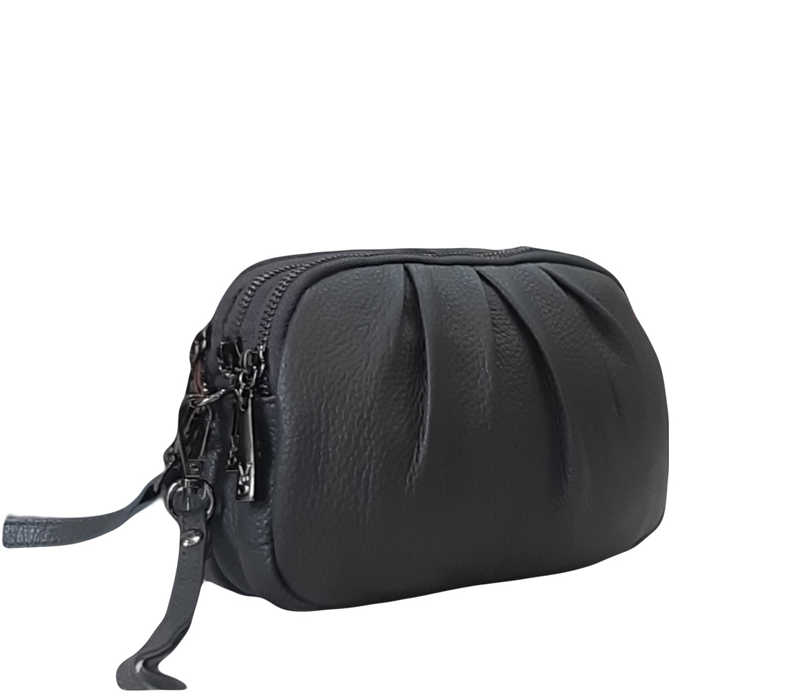 907К Сумка женская натуральная кожа (чёрный) (Черный/21*15*7/натуральная кожа/Redmond)