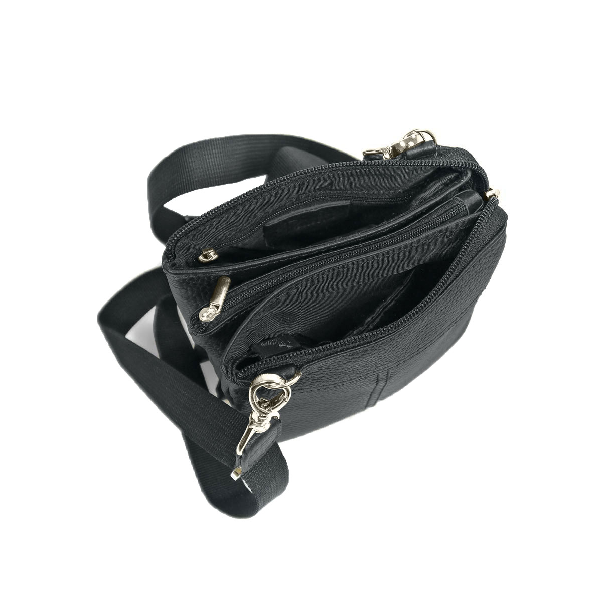 102-850-1 Сумка мужская кожа  (Пеллекон) (черный/14,5*17*3/натуральная кожа/PELLECON)