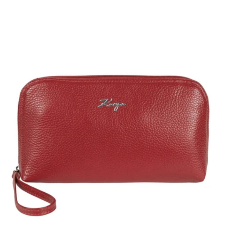 2029-46 Косметичка женская натуральная кожа KARYA (Красный/25*14*6/натуральная кожа)