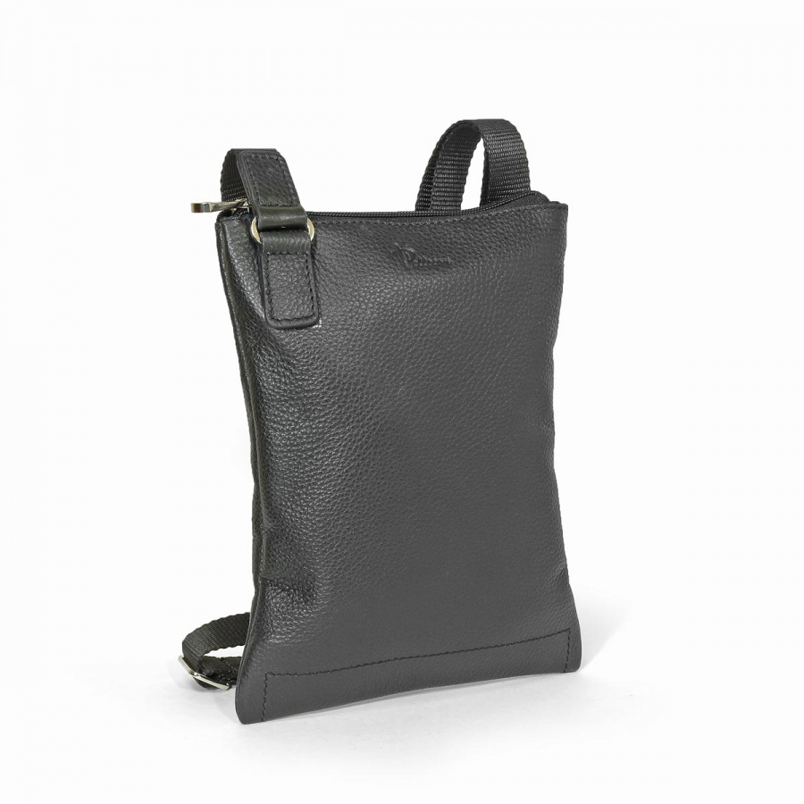 102-812-1 Сумка мужская (Пеллекон) (Черный/18*25*1/натуральная кожа)