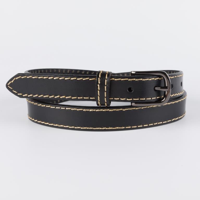 LLBJ2013-01 Ремень женский (чёрный) (Черный/2*113/натуральная кожа/Russian Look)