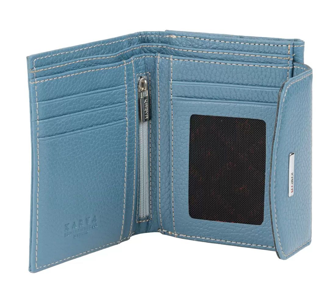 1206-093 Портмоне женское натуральная кожа KARYA (Синий/13*9,5*2/натуральная кожа/KARYA)