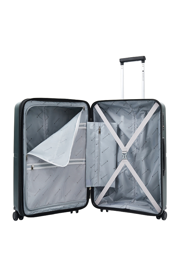 VOCIERMAG4GRYM Чемодан 4-х колесный (Серый/47*66*29/полипропилен/M/3,3 кг/Magellan)