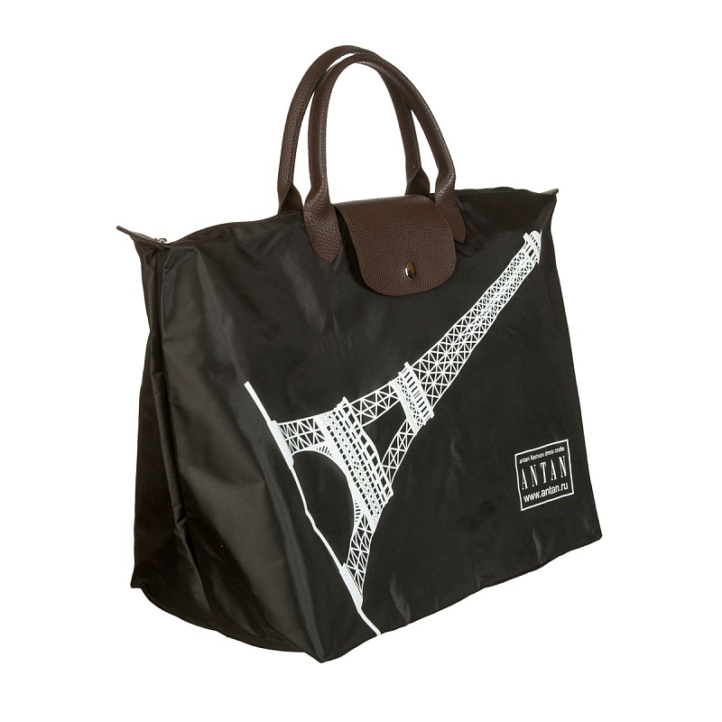 175 Сумка дорожная (175 Эйфелева башня/черный)) (Черный/44*30*22/текстиль/ANTAN)