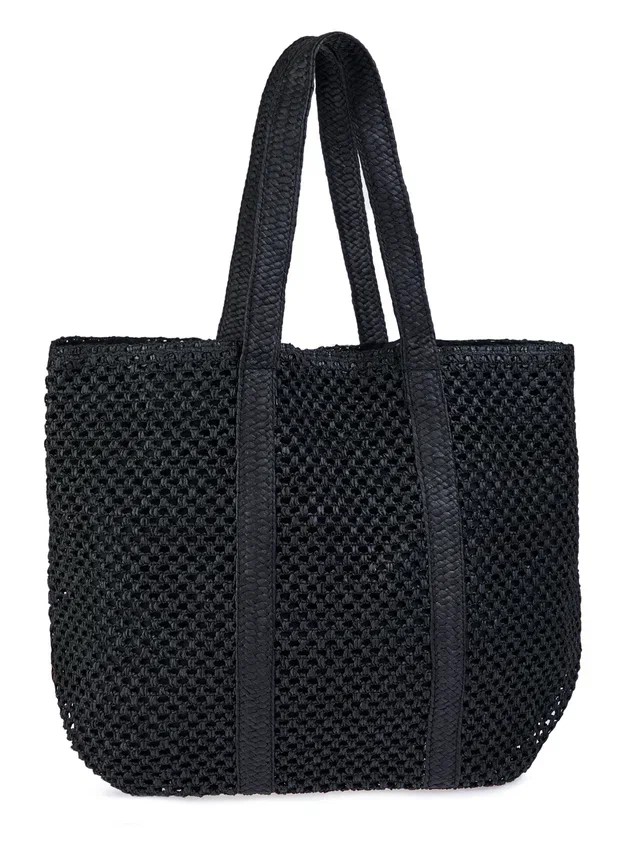 HL 61-012114 Сумка пляжная черный (целлюлоза) (черный/39*39*2/целлюлоза/Hogerland)