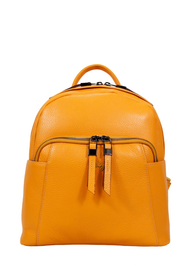 6008-56 Рюкзак женский натуральная кожа. KARYA (Жёлтый/27*30*13/натуральная кожа/KARYA)
