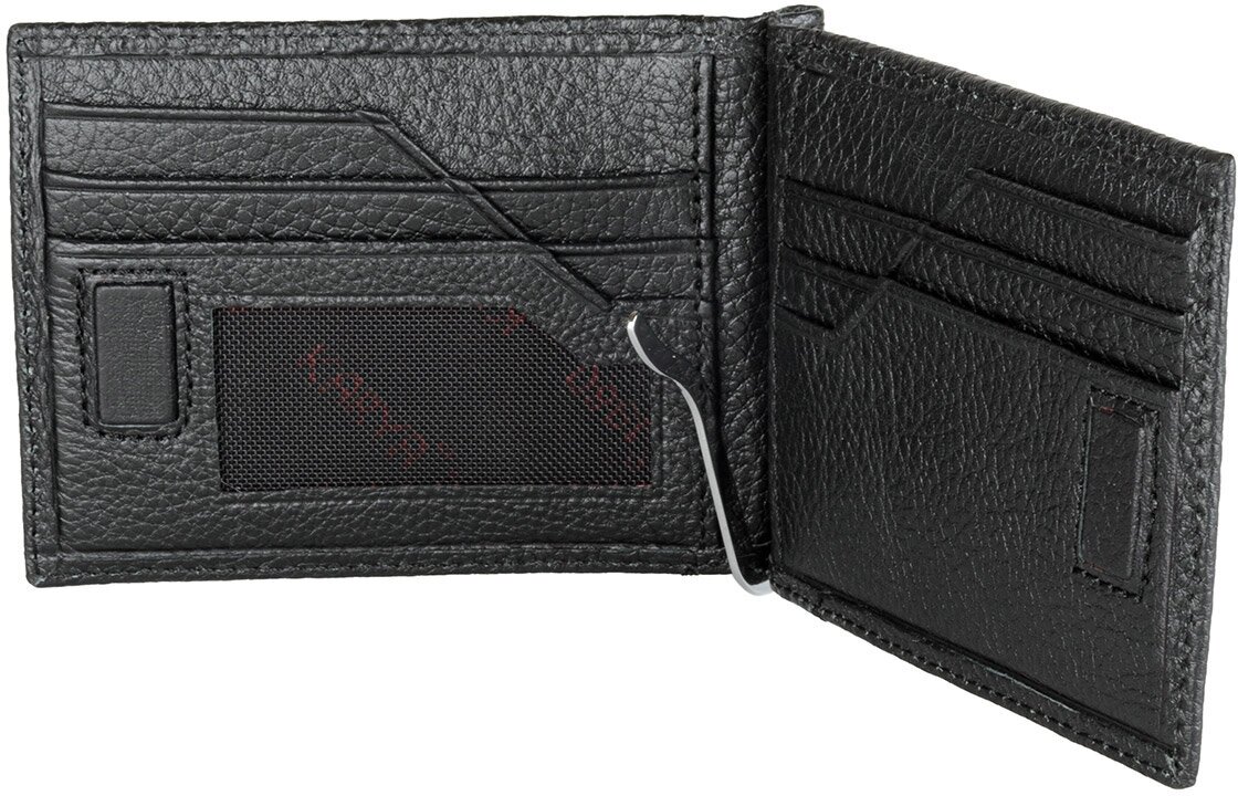 0460-45 Зажим для купюр KARYA (Черный/11*8*1/натуральная кожа)