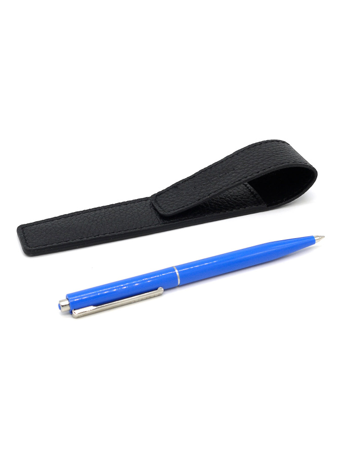 102-719-8 Ручка в чехле Пеллекон (черный/синий/16*3*0,5/натуральная кожа/PELLECON)