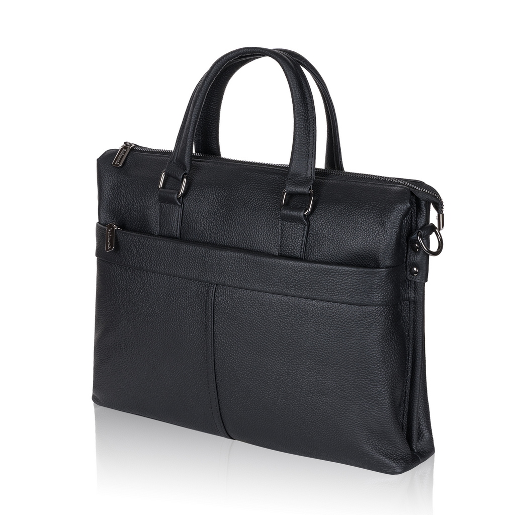 8018 Сумка мужская натуральная кожа (черный/40*30*9/натуральная кожа/Redmond)