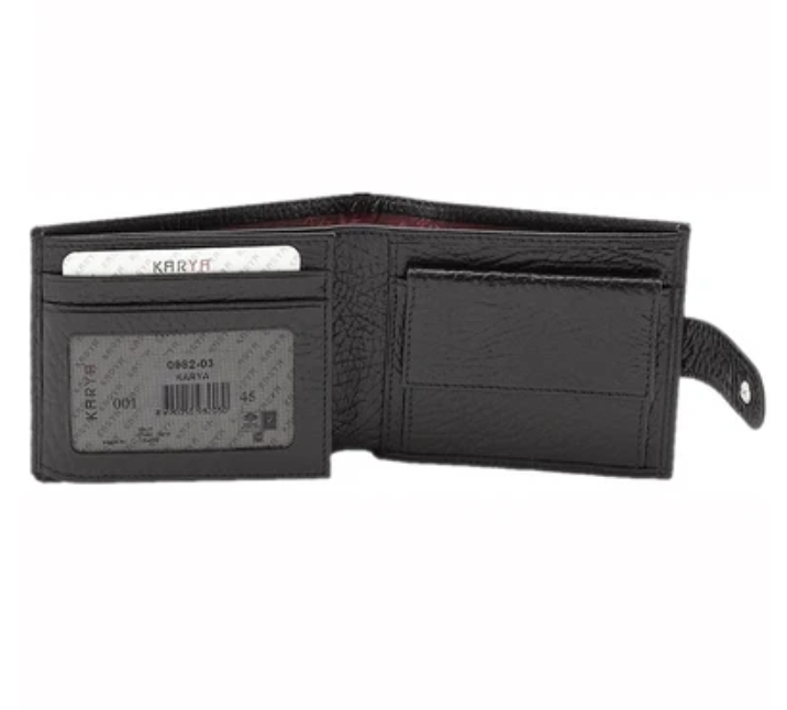0982-03 Портмоне мужское натуральная кожа KARYA (Черный/11см*9см*1см/натуральная кожа)