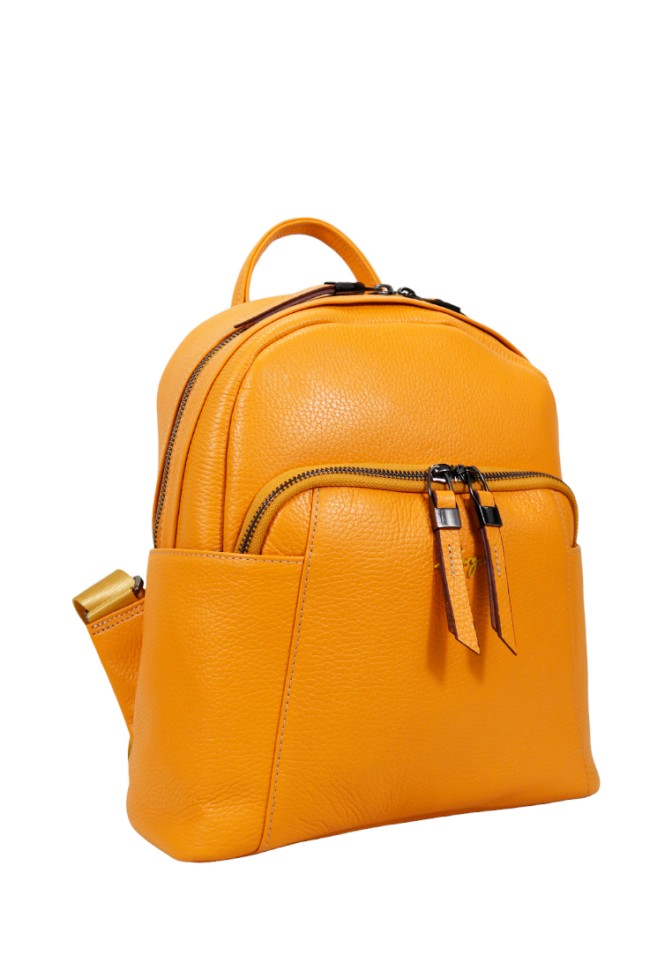 6008-56 Рюкзак женский натуральная кожа. KARYA (Жёлтый/27*30*13/натуральная кожа/KARYA)