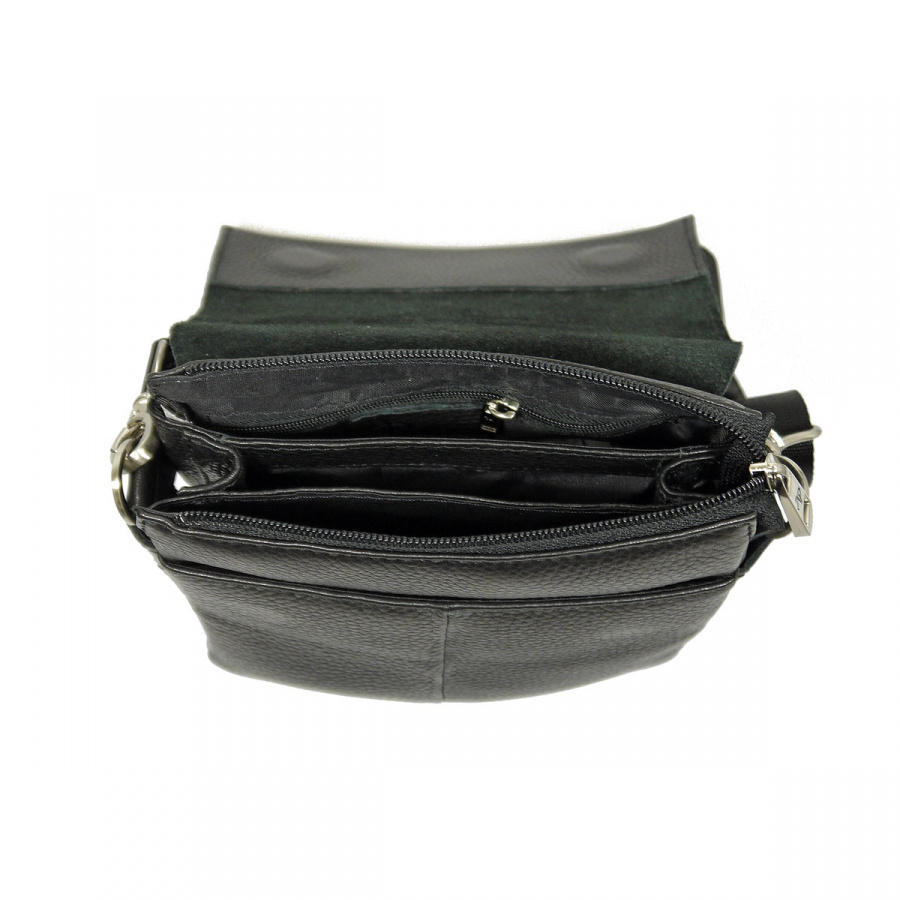 102-877-1 Сумка мужская кожа (Пеллекон) (черный/17,5*22*5/натуральная кожа/PELLECON)