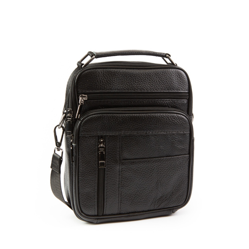 01-807-21-4 Сумка мужская натуральная кожа (чёрный) (Черный/20*6*26/натуральная кожа/M)