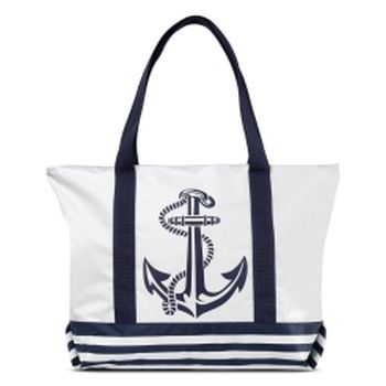 1-1 Сумка пляжная ((Морская/сине-белый)) (Белый/синий/52*38*18/текстиль/ANTAN)