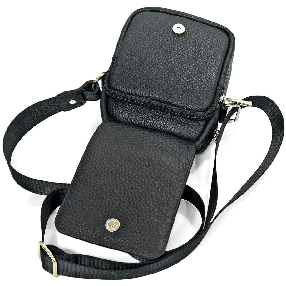 102-801-1 Сумка мужская кожа (Пеллекон) (черный/12,5*16*5/натуральная кожа/PELLECON)