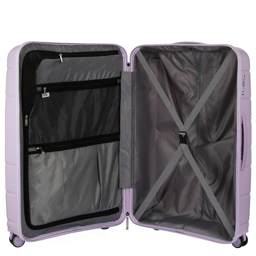 EN9520-24-10 Чемодан 4-х колесный 100% полипропилен FABRETTI (Сиреневый/45*66*26/полипропилен/M/FABRETTI)